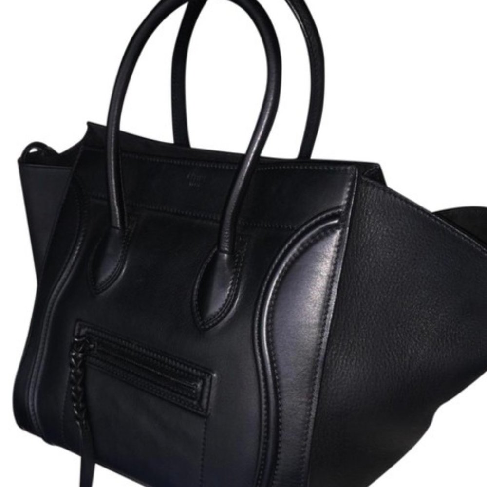 Celine Cabas Phantom Luggage Medium Black Tote Satchel